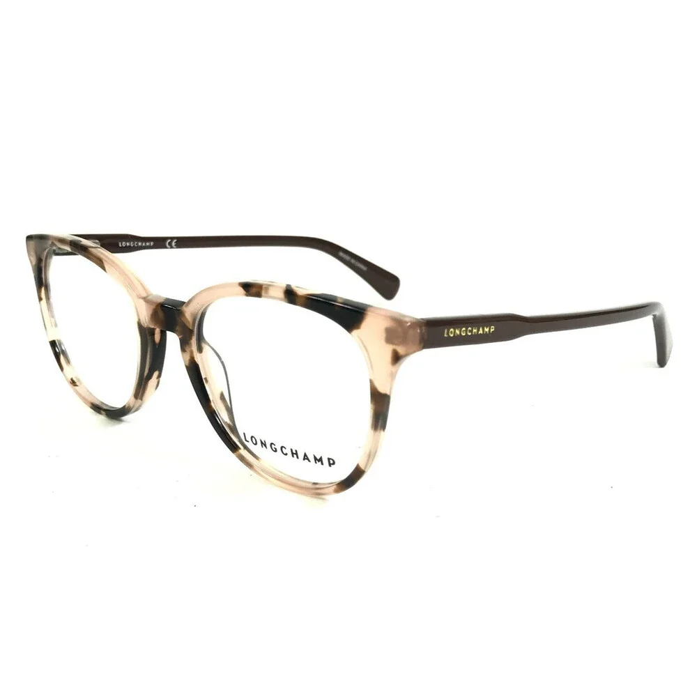Longchamp Eyeglasses Frames LO2608 690 Pink Tortoise Round Full Rim 49-19-140